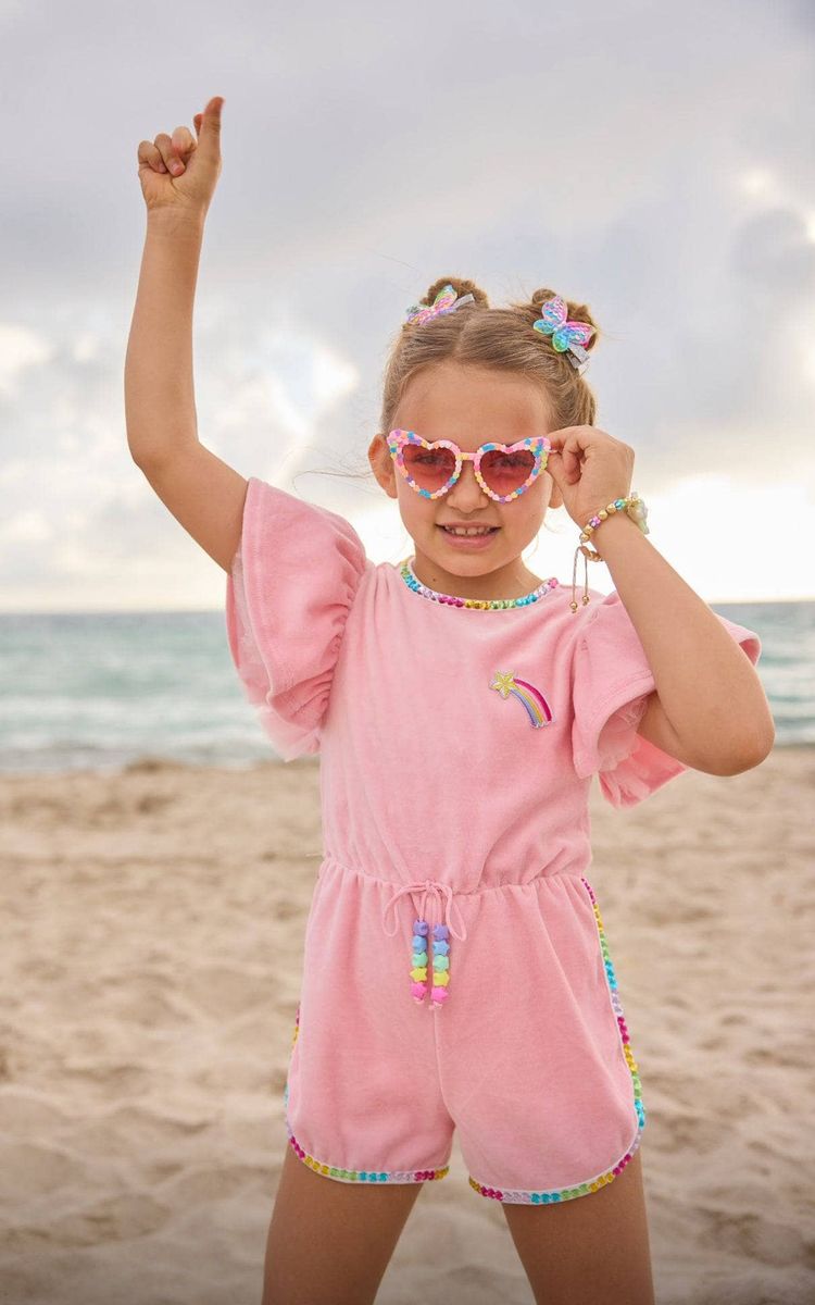 Velour Rainbow Gems Romper