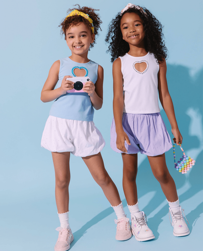Sparkle Bubble Skort- White