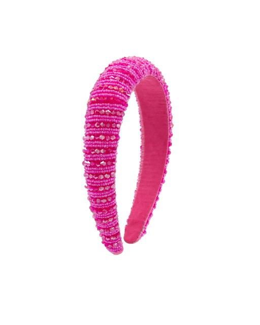 Fuchsia Glass Bead Headband