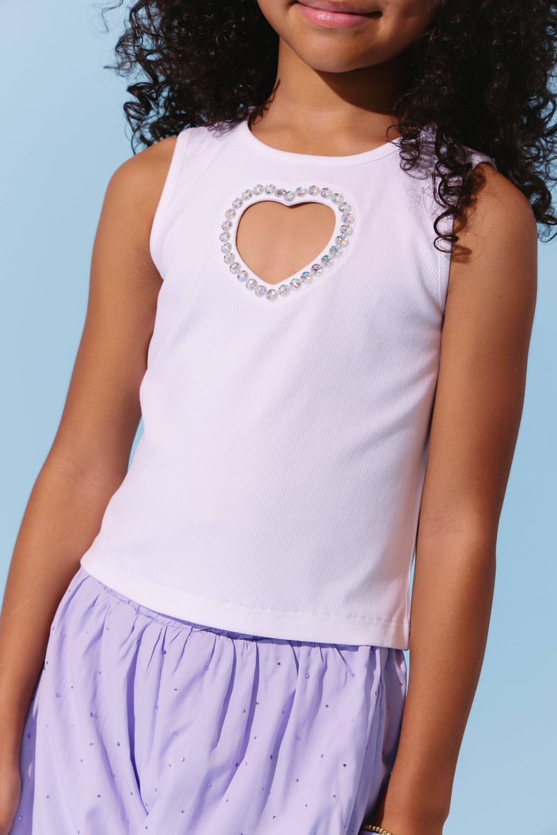 White Crystal Heart Tank