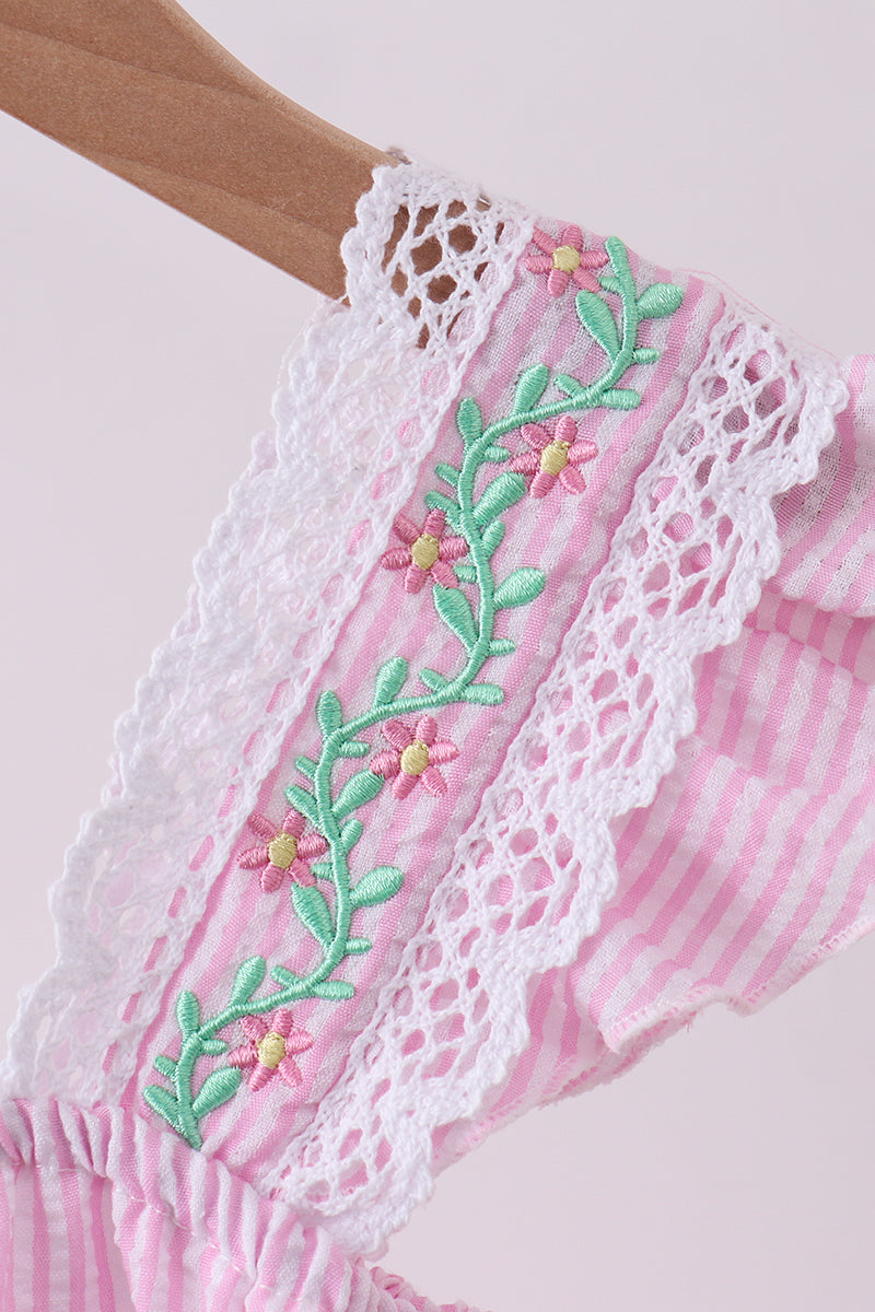 Seersucker Ruffle Dress