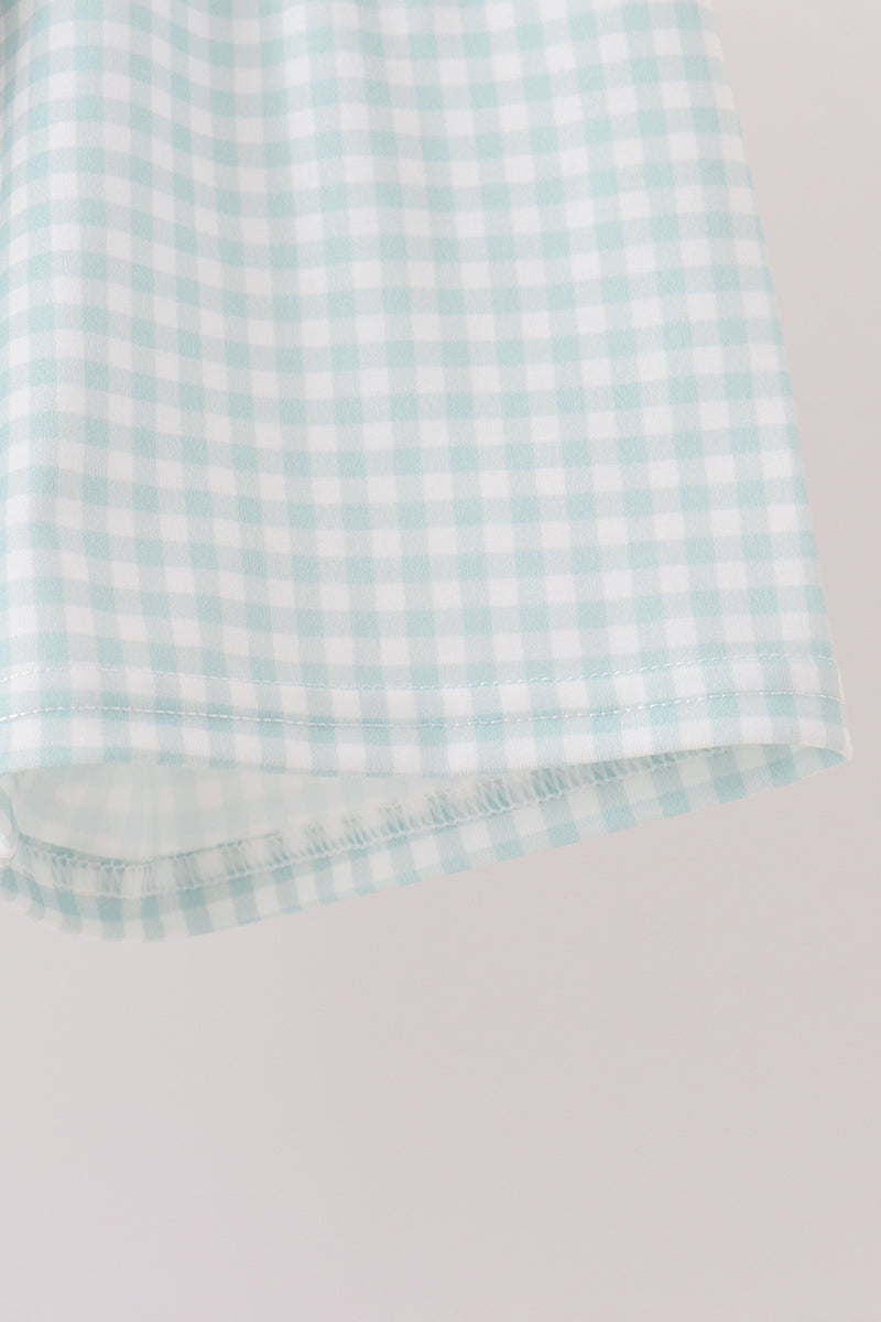 Sage Pumpkin Gingham Shorts Set