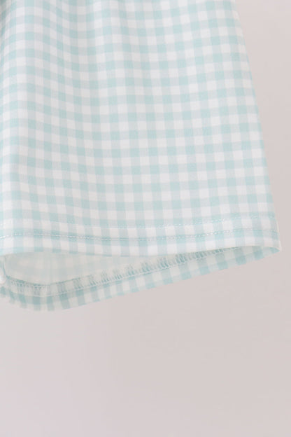 Sage Pumpkin Gingham Shorts Set