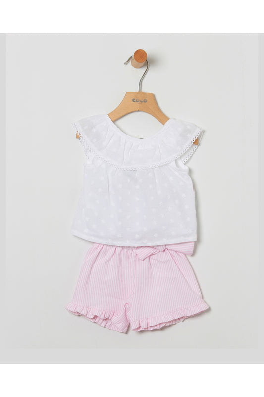 Eva Striped Eyelet Set