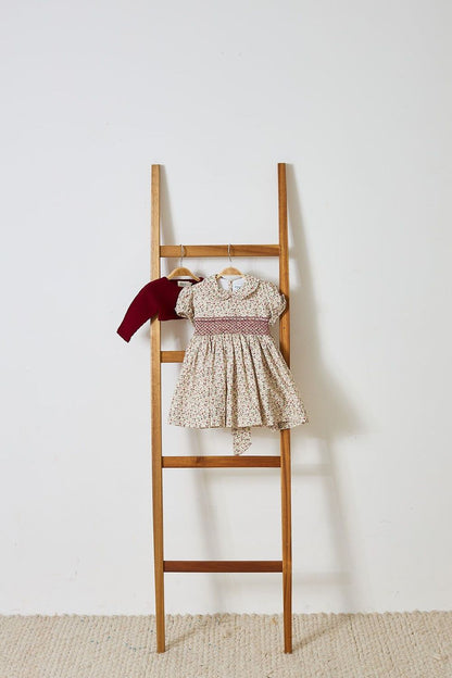 Red Flowers Handsmocked Dress
