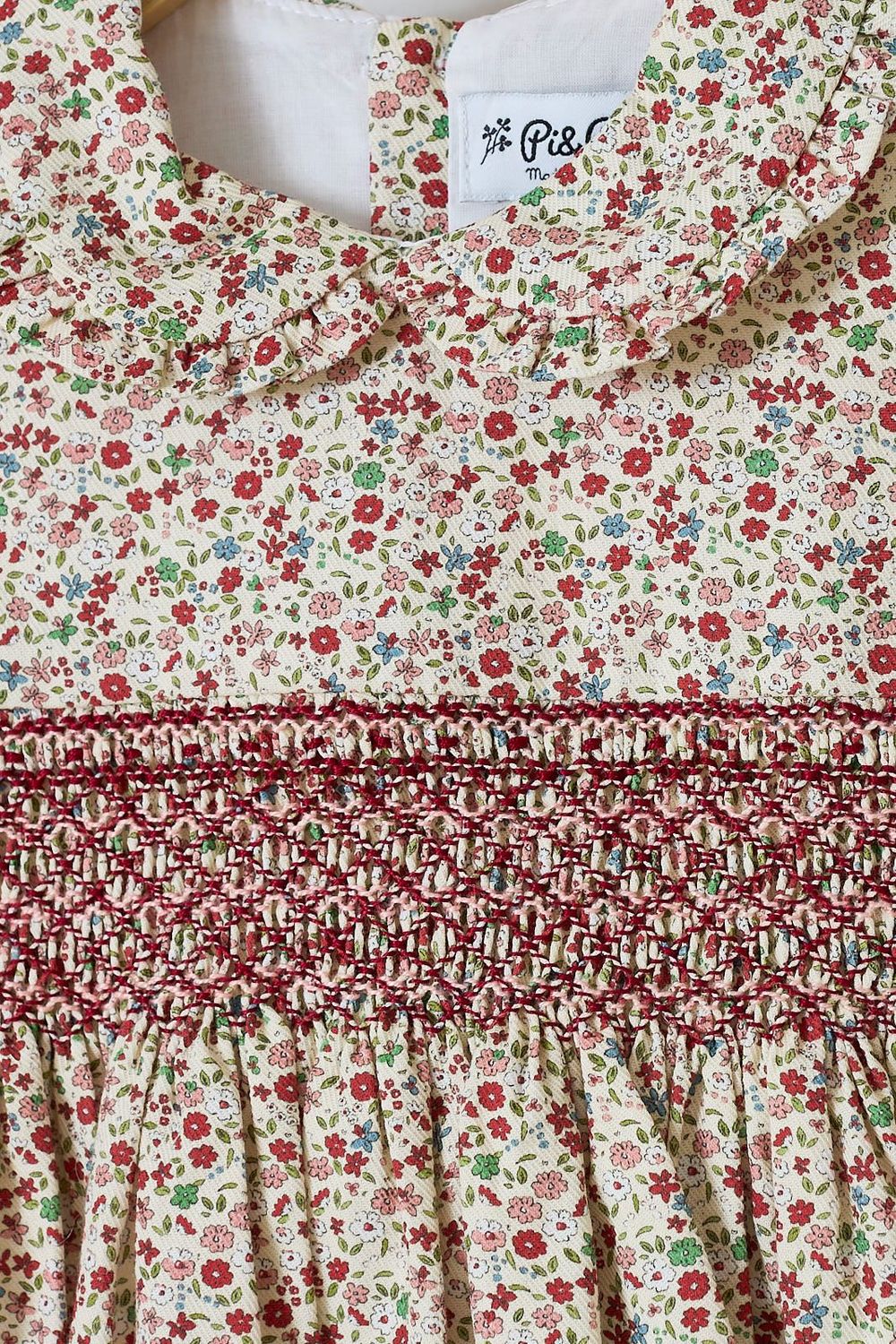 Red Flowers Handsmocked Dress