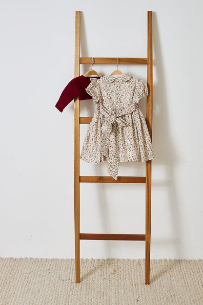 Red Flowers Handsmocked Dress