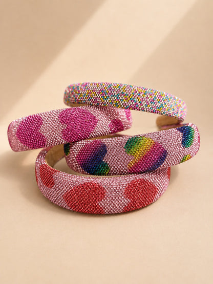 Fully Crystal Heart Headband