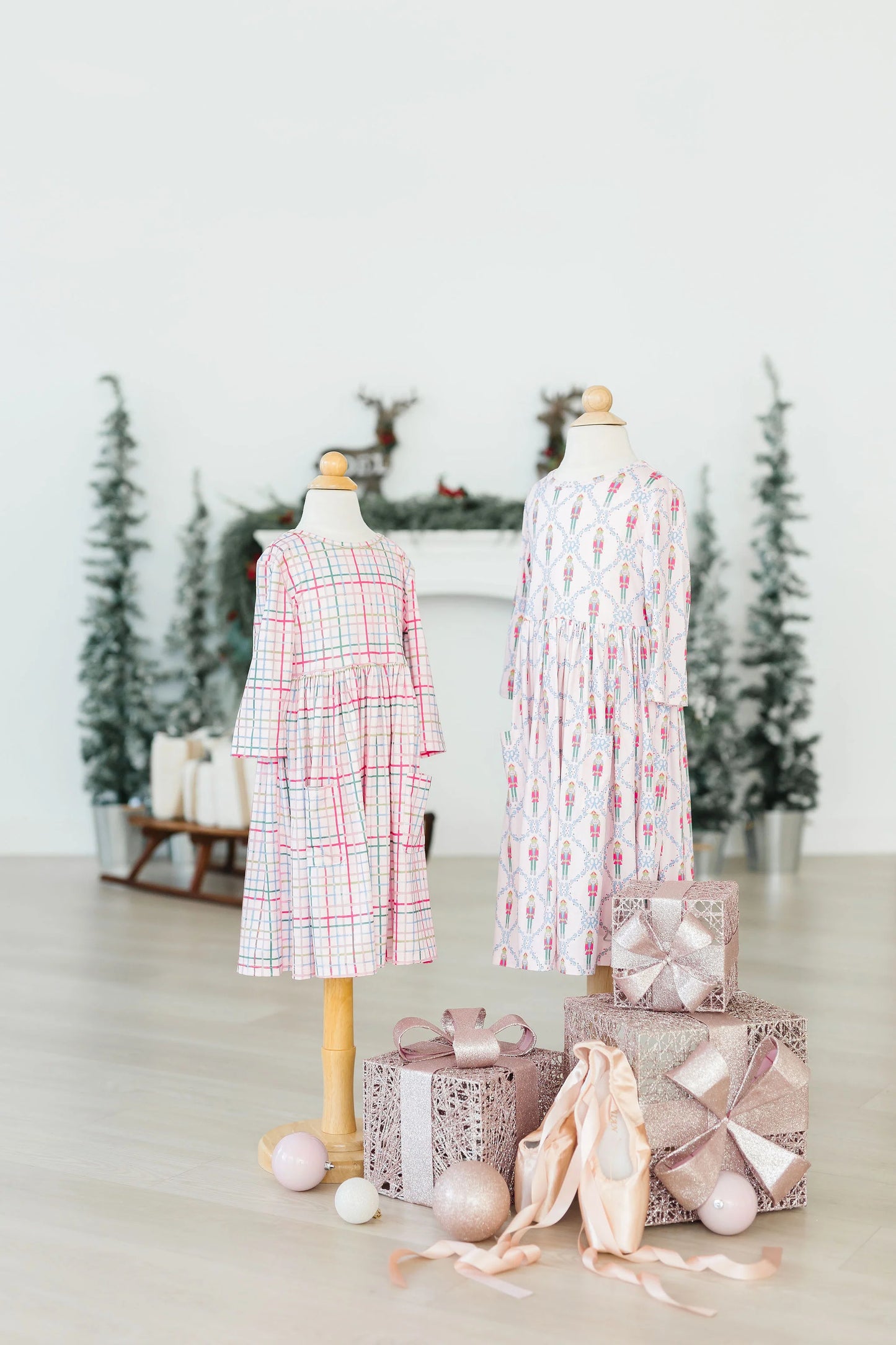 Pink Plaid Christmas Twirl Dress- Pre Order