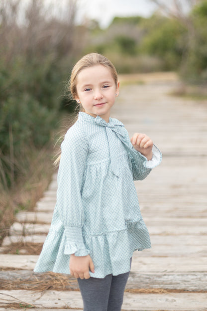 Geometric  Bow Dress- 8Y