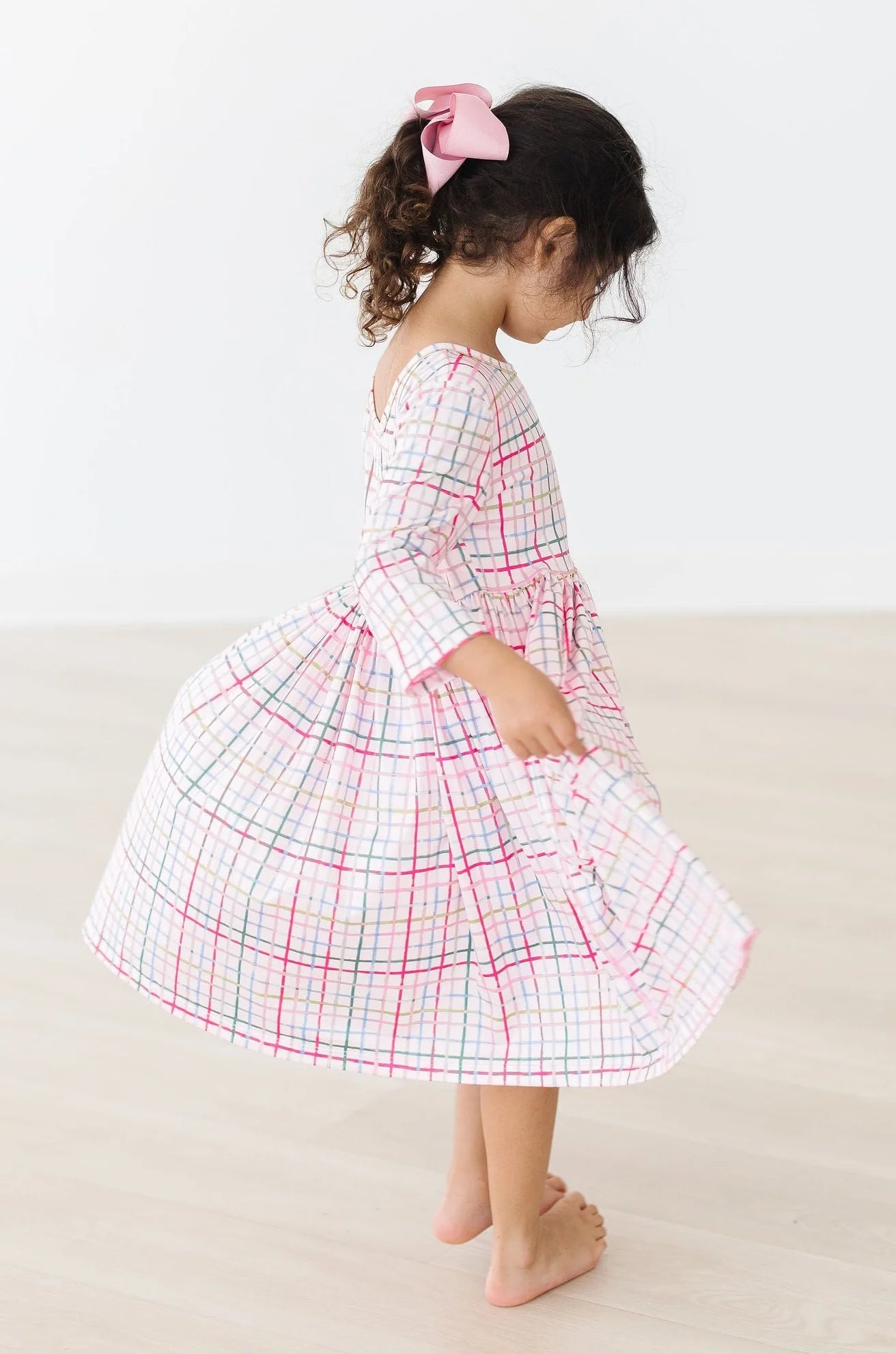 Pink Plaid Christmas Twirl Dress- Pre Order