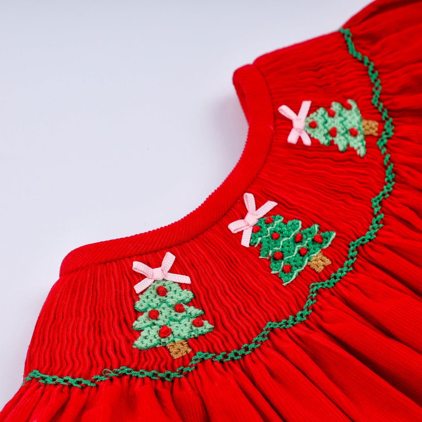 Red Christmas Smocked Romper (PRE ORDER)