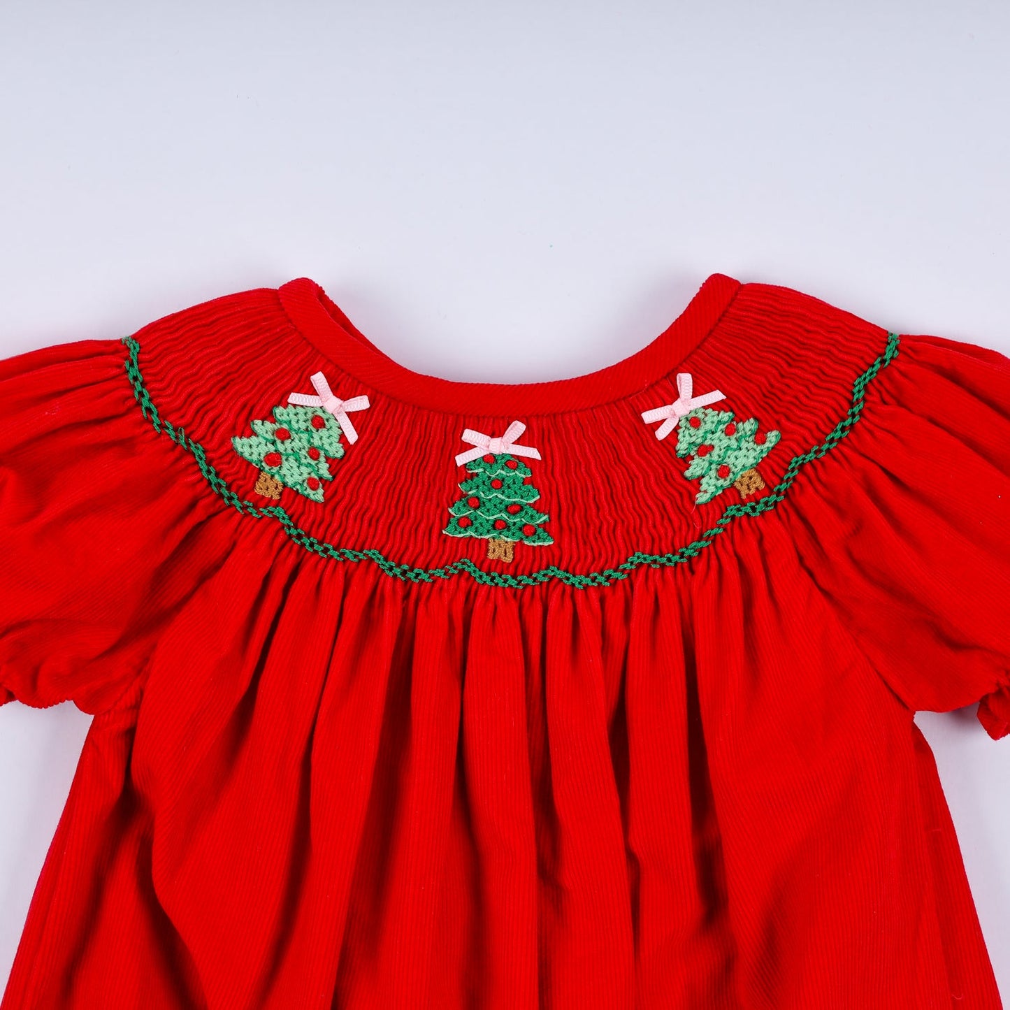 Red Christmas Smocked Romper (PRE ORDER)