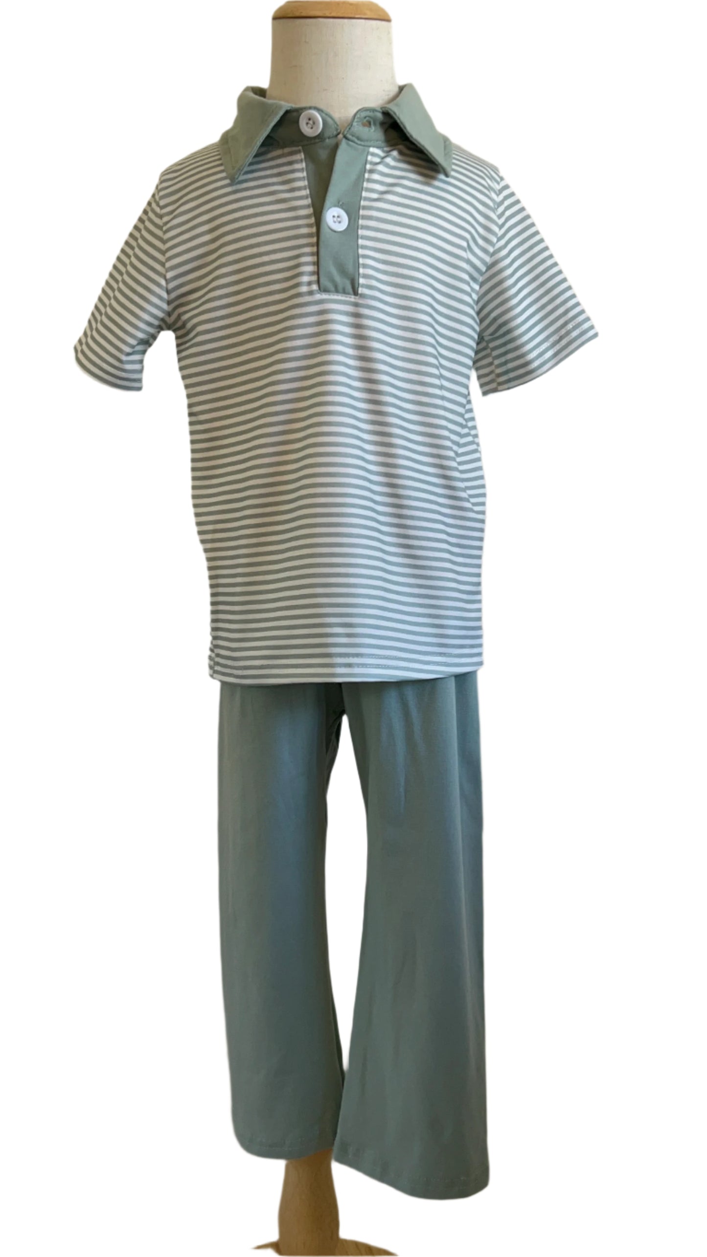 Sage Stripe Longpant Set