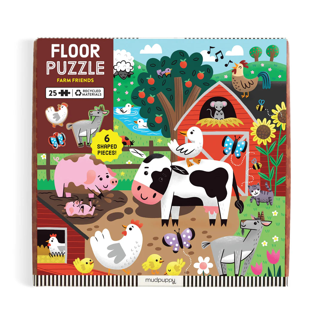 Farm Friends 25 Piece Floor Puzzle with Shaped Pieces