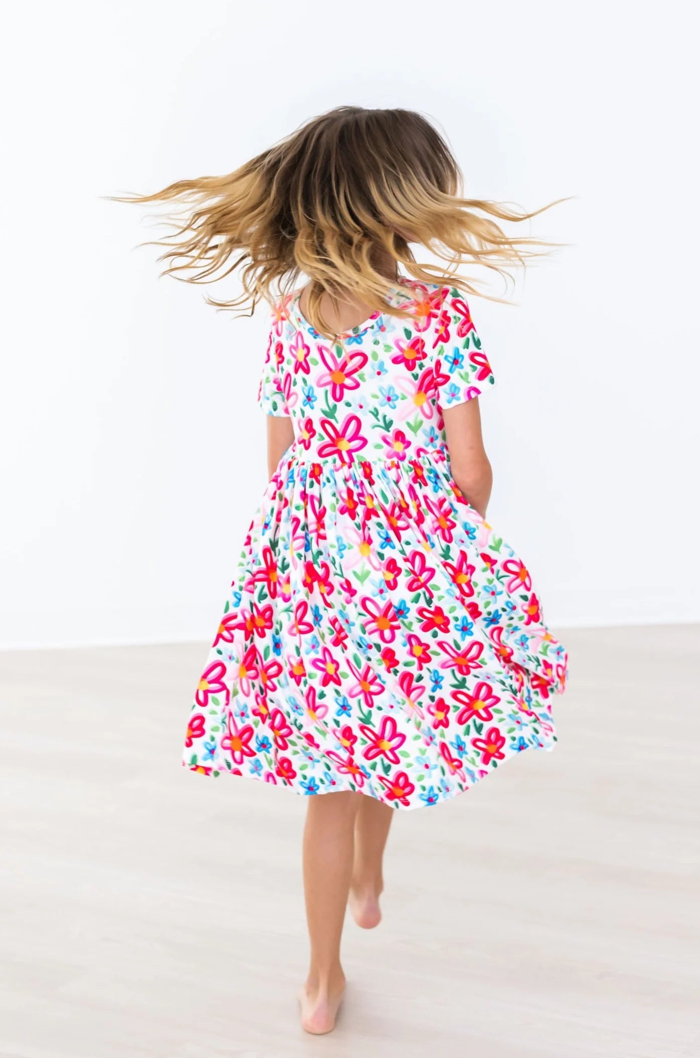 Neon Floral Twirl Dress