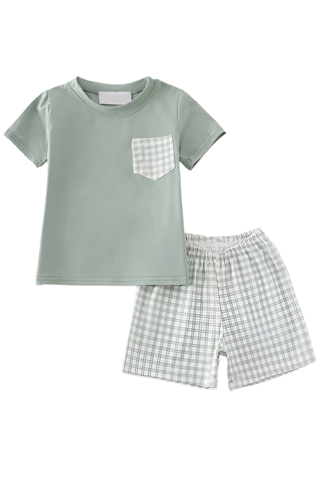 Sage Gingham Short Set