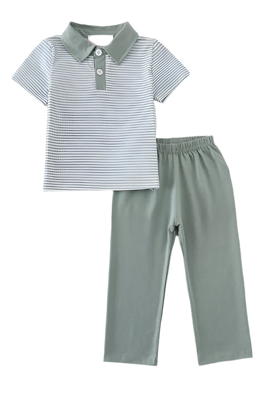 Sage Stripe Longpant Set